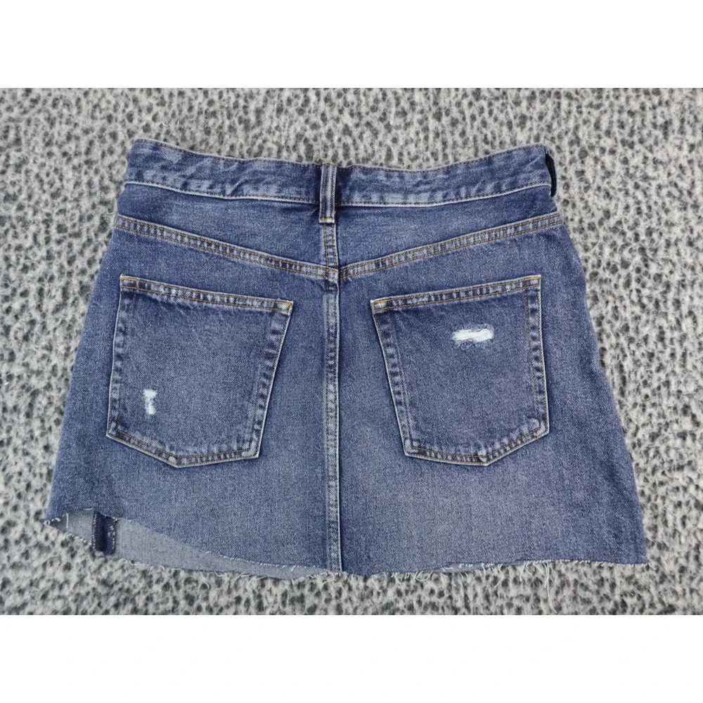 H&M &Denim Womens Size‎ 6 Blue Distressed Raw Hem Cotton Mini Skirt 0688105 9